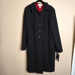 Y2k Vintage 2004 Target Merona Wool Blend Coat Removable Faux Fur Collar XL NWT